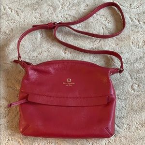 Kate Spade red leather crossbody purse
